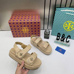 Tori Burch_Kira_leather_Platform_Sandals_For_Her_With_OG_Box_&_Carry_Bag_2020-TS_Beige