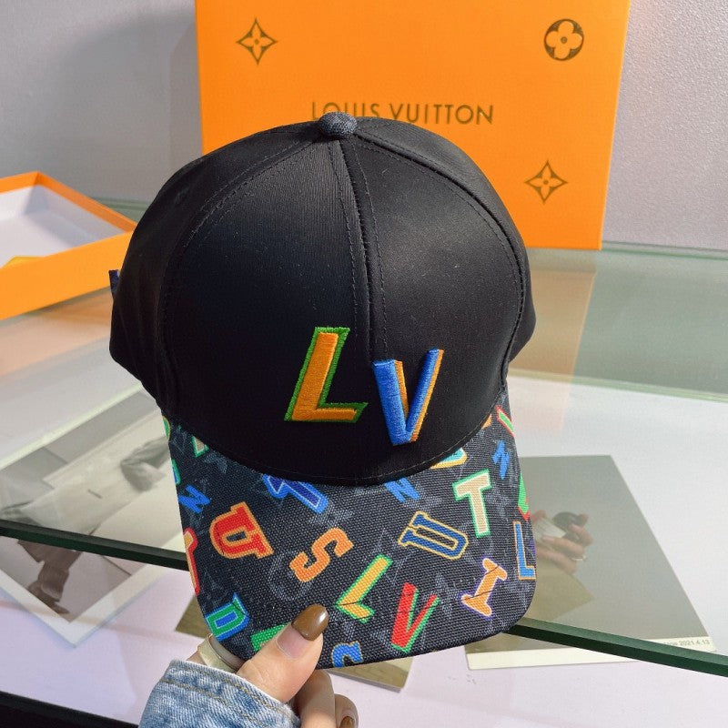 Louis Vuitton_Embroidered_Front_Logo_Alphabetic_Black_Premium_Unisex_Cap_With_Safety_Box