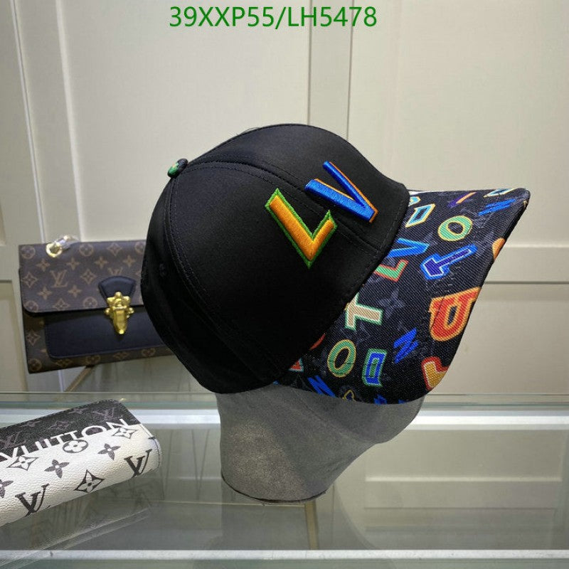Louis Vuitton_Embroidered_Front_Logo_Alphabetic_Black_Premium_Unisex_Cap_With_Safety_Box