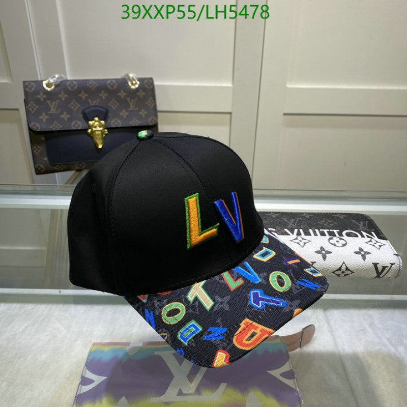 Louis Vuitton_Embroidered_Front_Logo_Alphabetic_Black_Premium_Unisex_Cap_With_Safety_Box