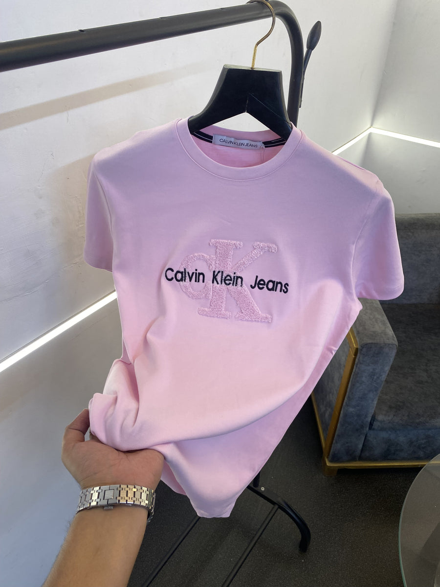 Calvin kline imported round neck tshirt pink sale