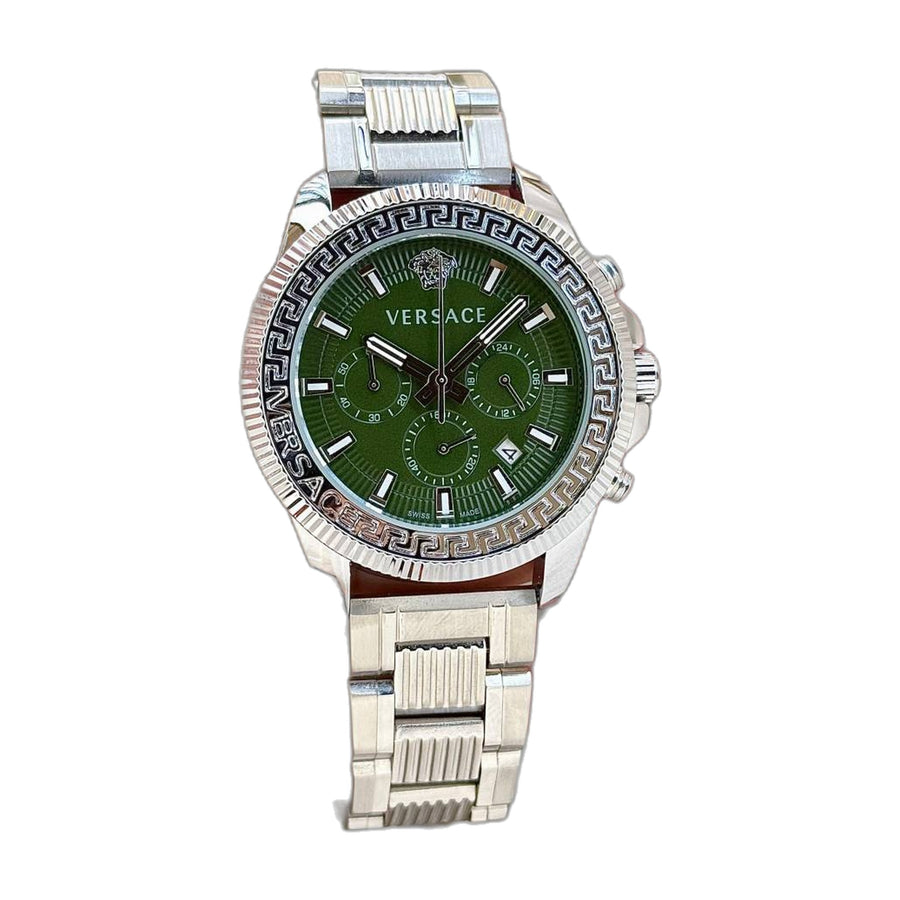 Versace Greca Action Chronograph silver green