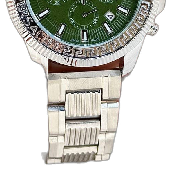 Versace Greca Action Chronograph silver green