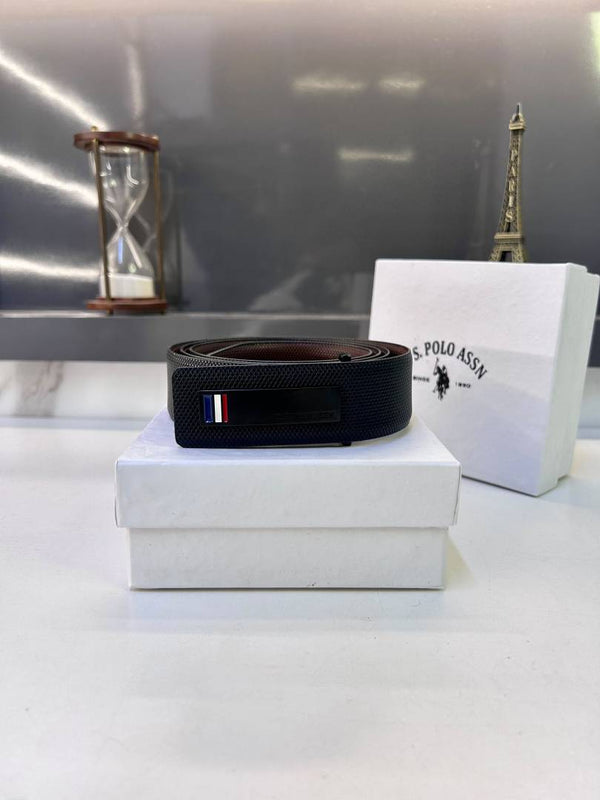 Us_Polo Black Premium Quality Belt Fa 757