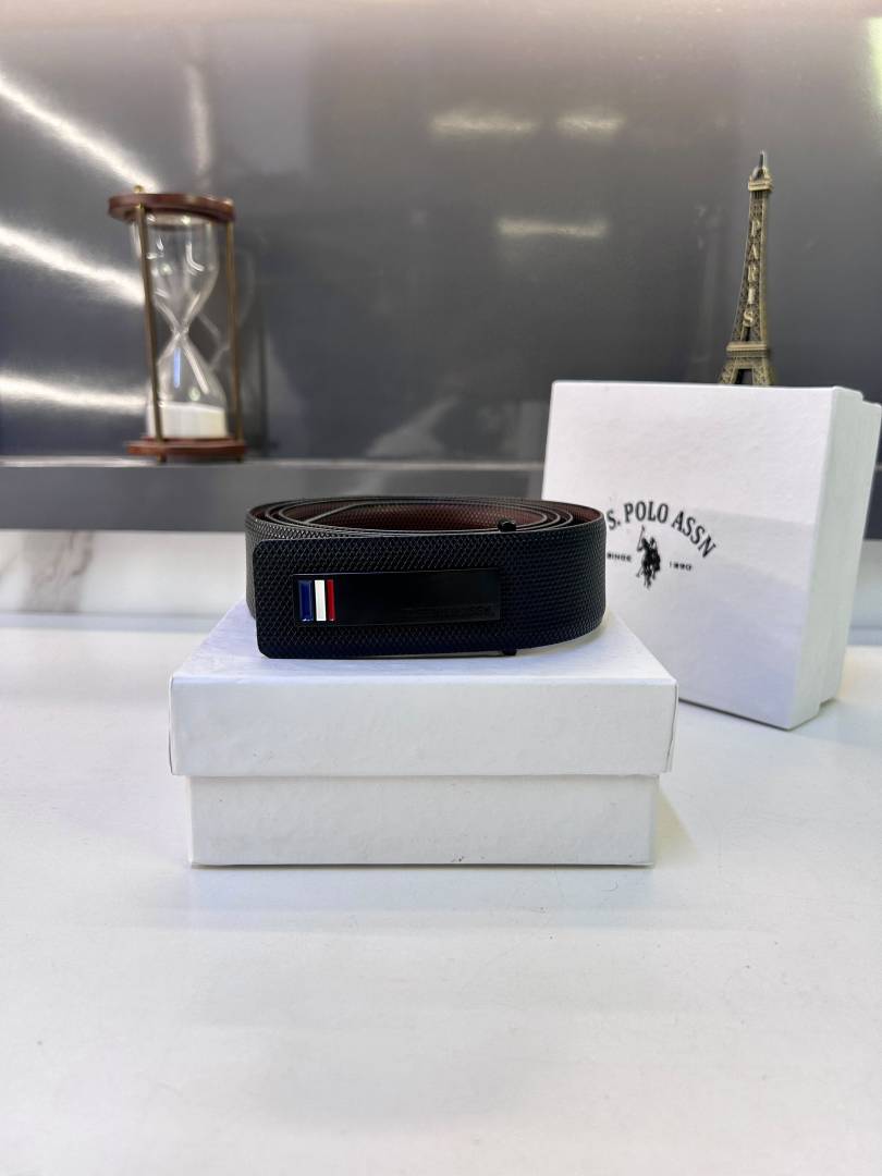 Us_Polo Black Premium Quality Belt Fa 757