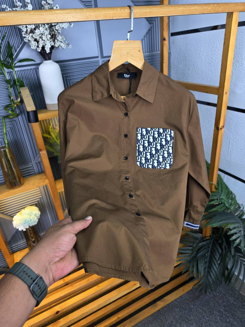 Dio MonogramLogo Shirt Brown S112-BR