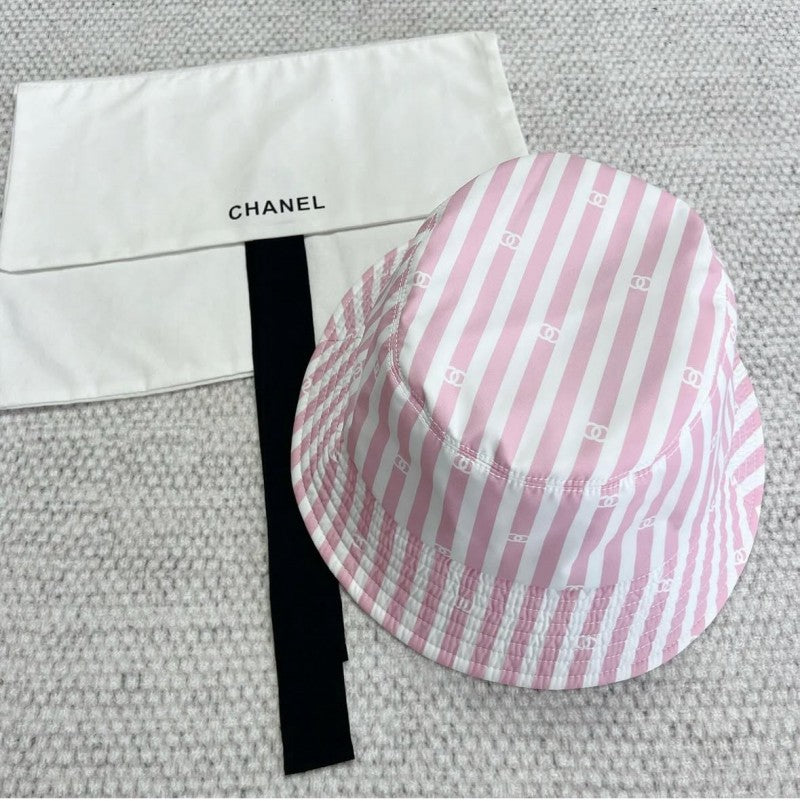 Chanel_Pink_White_Stripes_Premium_Bucket_Hat_(With_Safety_Box)