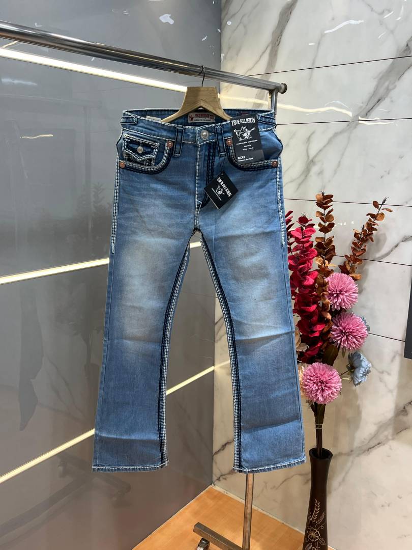 True Religio n Light Shade Boot cut Premium Imported Stretchable lycra fabric Denim with back flap pocket Design Denim 3954
