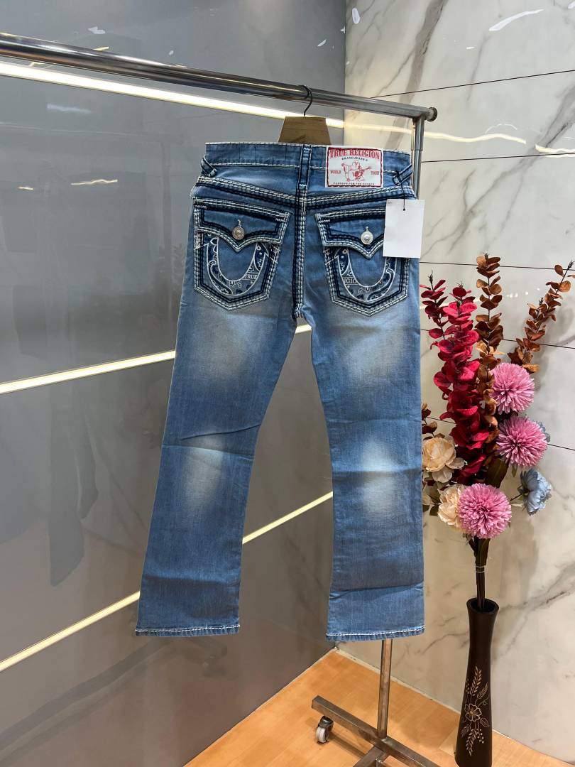 True Religio n Light Shade Boot cut Premium Imported Stretchable lycra fabric Denim with back flap pocket Design Denim 3954