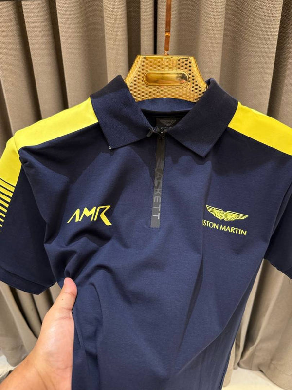 HACCKET ASTON MARTIN POLO SURPLUS BLUE YELLOW