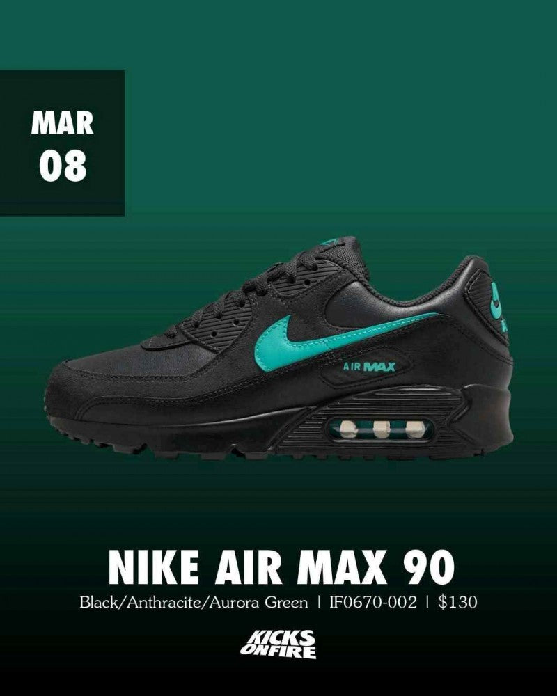Nike AirMax 90 BlackAurora Green