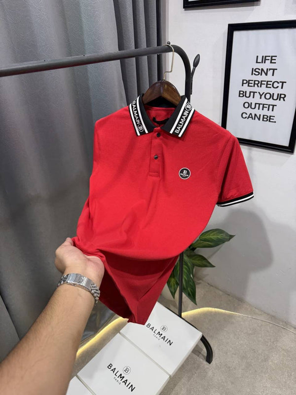 Balmain imported box pack polo tshirt red
