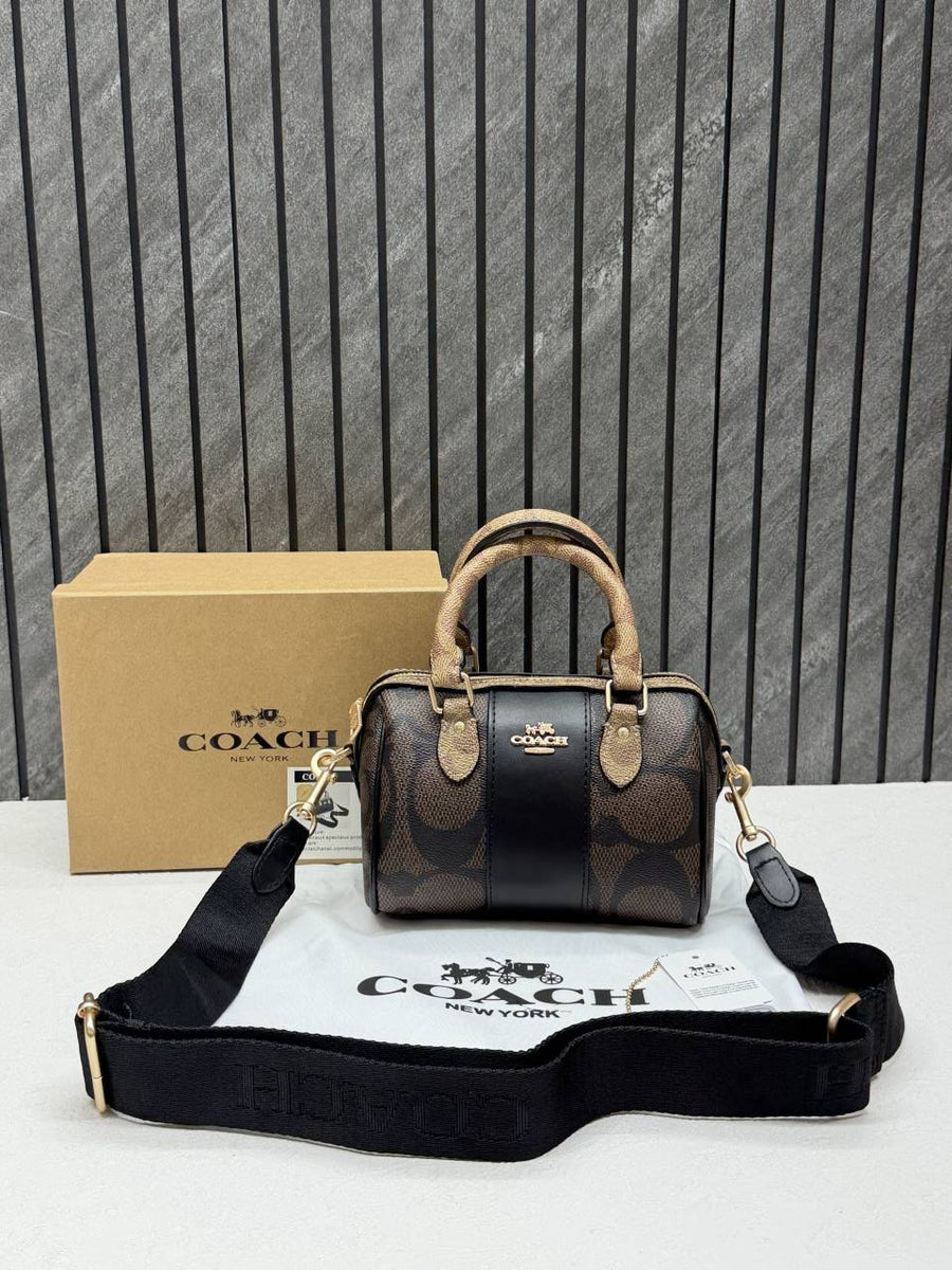 Coach Rowan Mini Coffee-Ap-Black With OriginalBox DustCover
