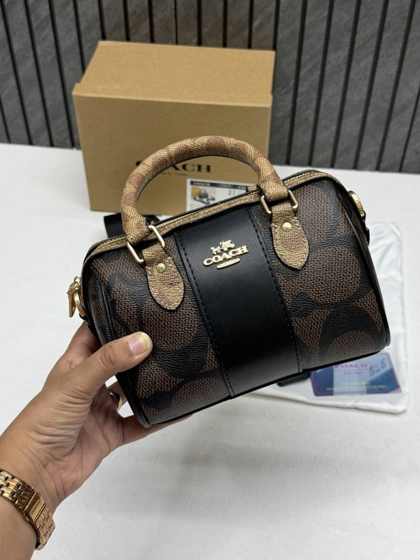 Coach Rowan Mini Coffee-Ap-Black With OriginalBox DustCover
