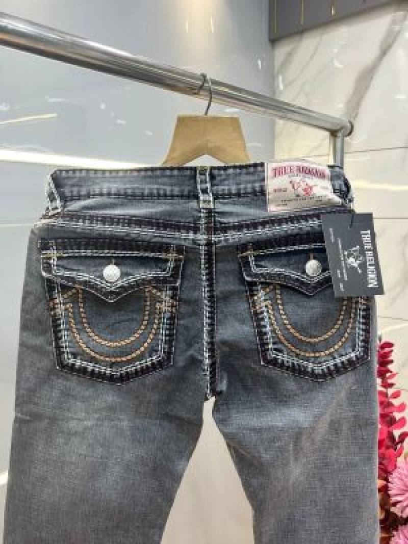 True Religio n Light Grey Shade Straight Fit Premium Imported Stretchable lycra fabric Denim with back flap pocket Design 3709
