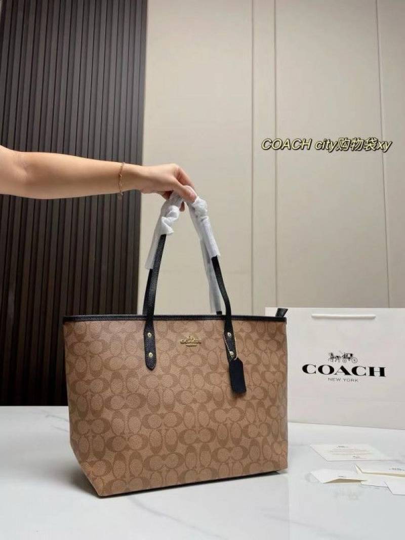 Coach_Signature_City_Tote_Bag_With_OG_Box_&_Dust_Bag_(Beige_Black-1119)