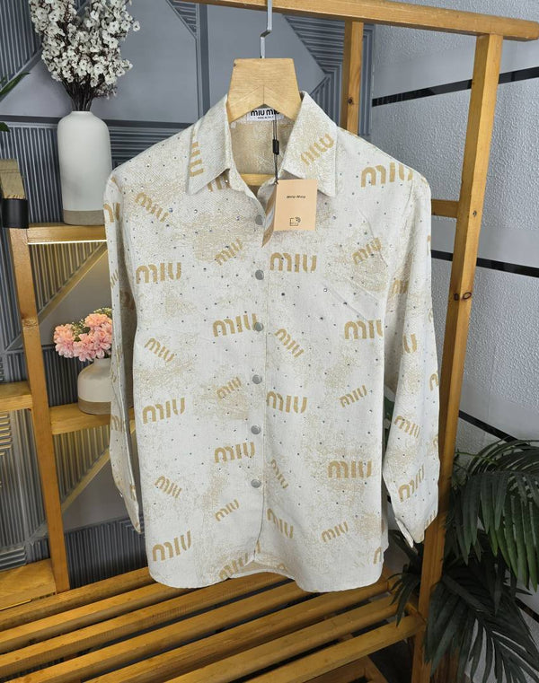 MIUM LOGO SHIRT BROWN S140-BR