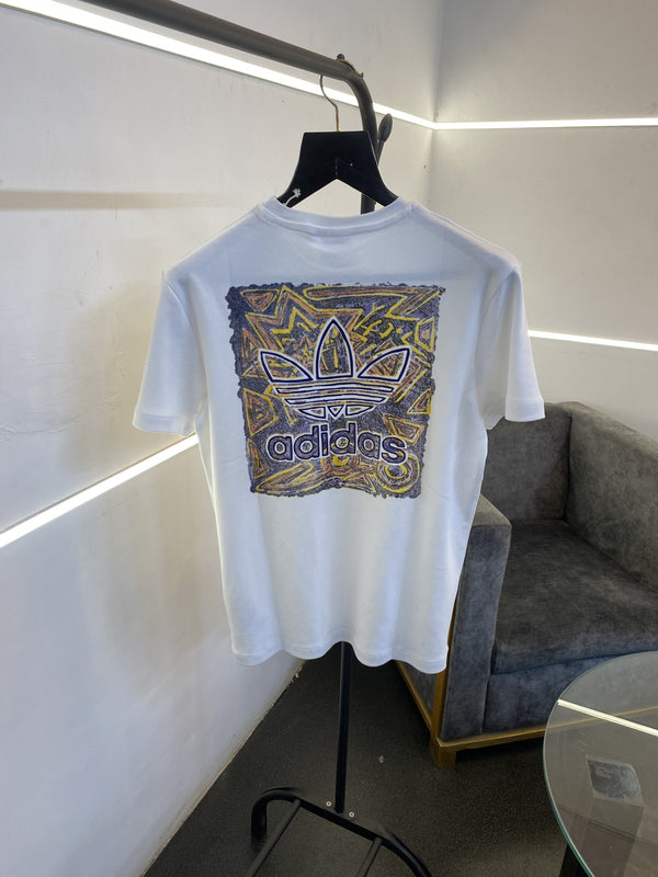 Adidas round neck imported tshirt with front and back logo