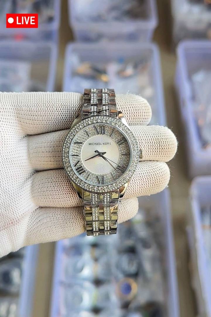 Michael Kors Harlowe Pave Silver
