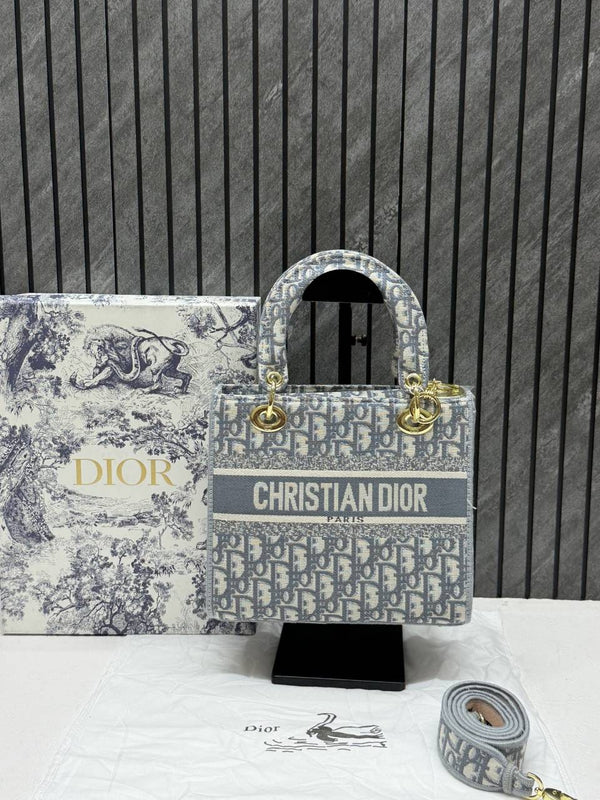 Dior Lady Dlite Grey 8825 Handbag With OriginalBox & DustCover