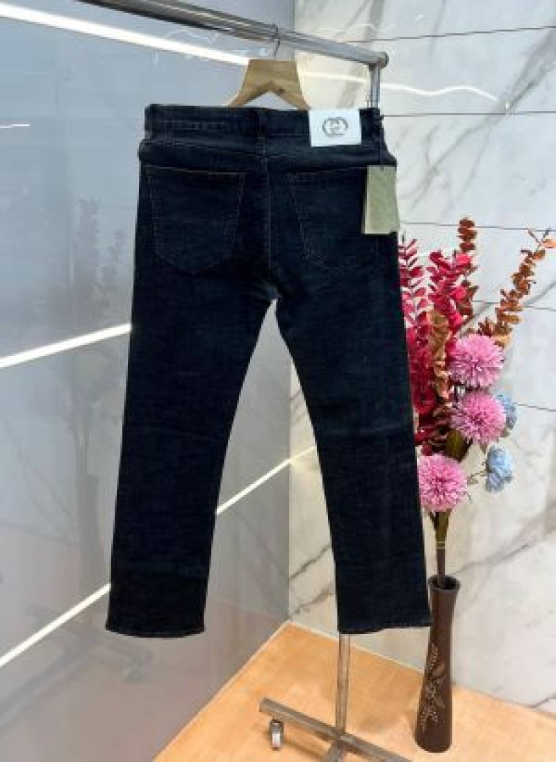 Gucci Carbon Black Shade Straight Fit Premium Imported Stretchable Lycra Fabric Denim 3839