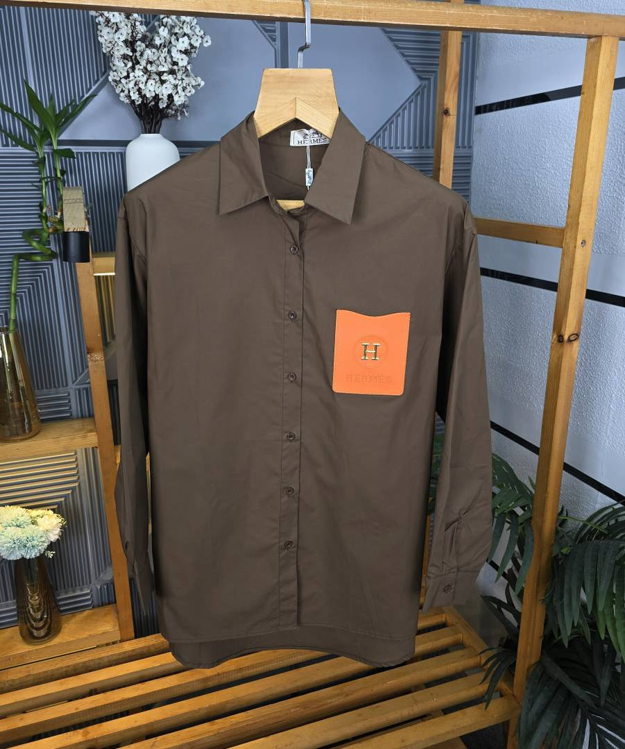 Herm Logo Shirt Brown S132-BR