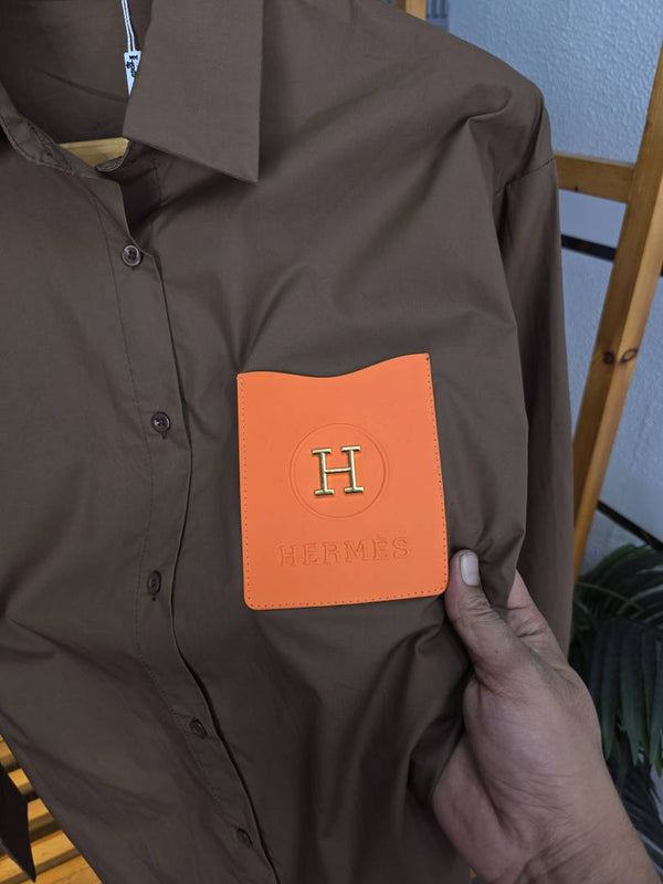 Herm Logo Shirt Brown S132-BR