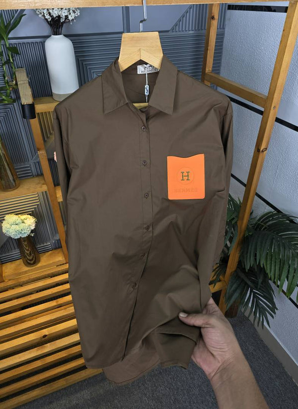 Herm Logo Shirt Brown S132-BR