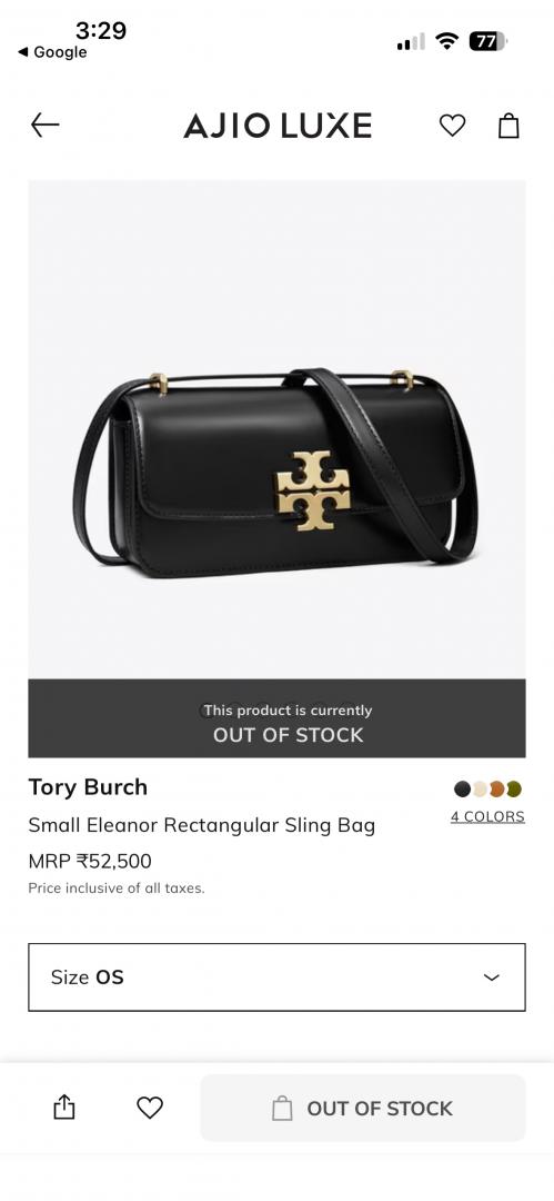 Tori Burch_Small_Eleanor_Rectangular_SlingBag_With_OriginAuldoubleBox
