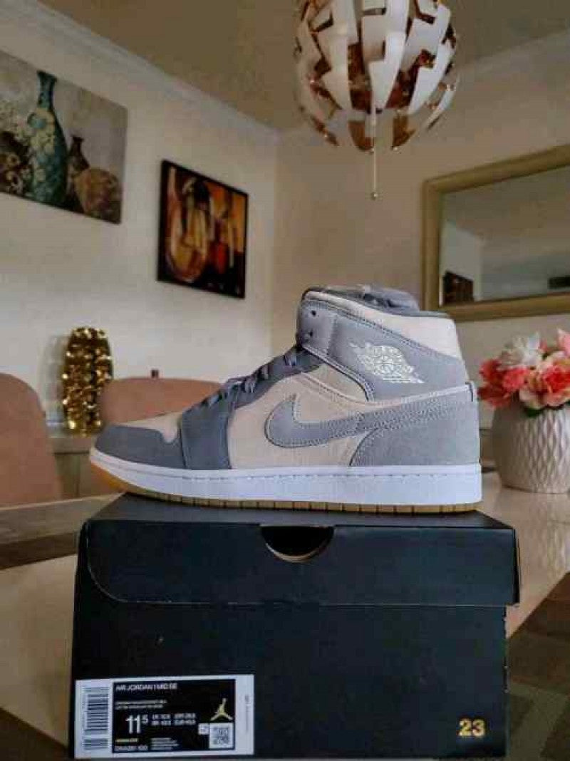 Air Jordan 1 Mid Coconut Milk Particle Grey