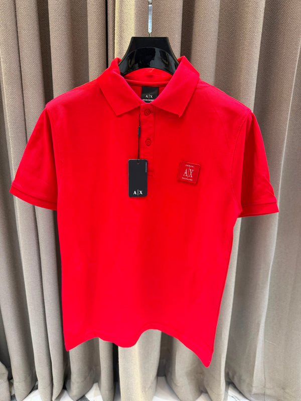 AX Chest Logo Polo T-shirt Red