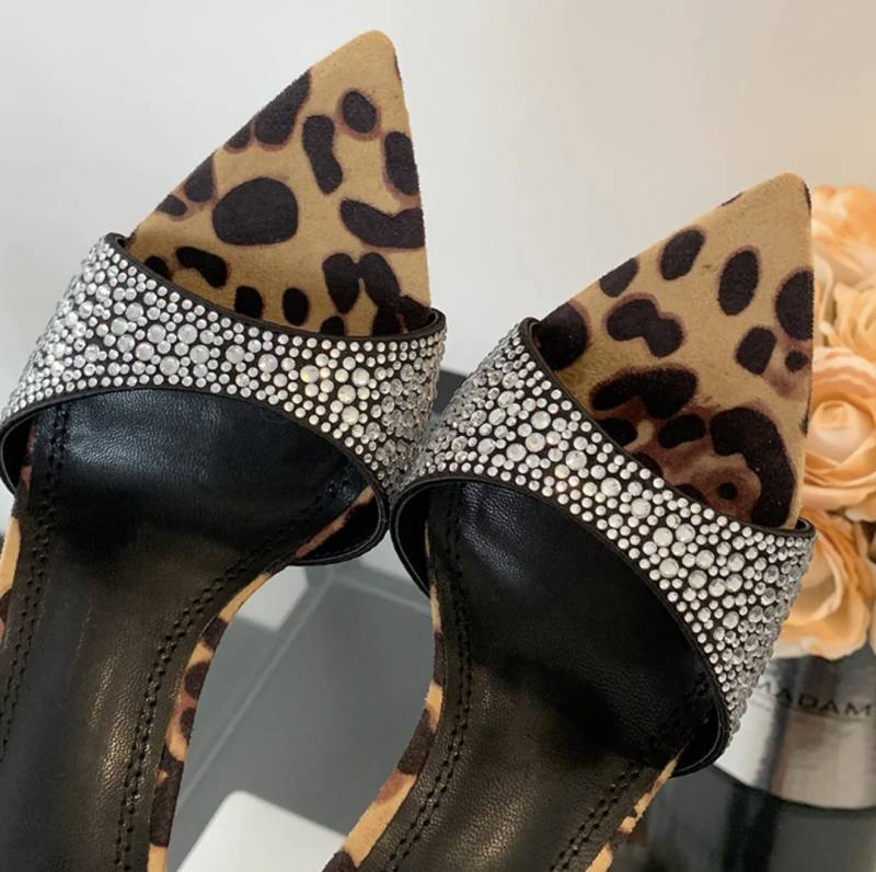 Gianvito Rossi Milano Heel Crystal Rhimestone Pointed Toe Heels For Women With Original Box