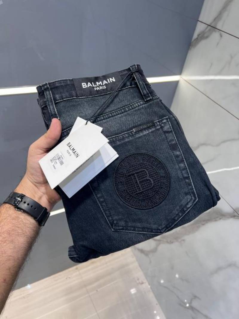 Balmain Paris Blue Shade Premium Imported Stretchable Lycra Fabric Straight Fit Denim Sale Offer 2841