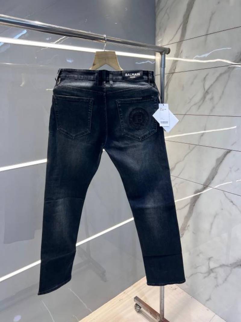 Balmain Paris Blue Shade Premium Imported Stretchable Lycra Fabric Straight Fit Denim Sale Offer 2841