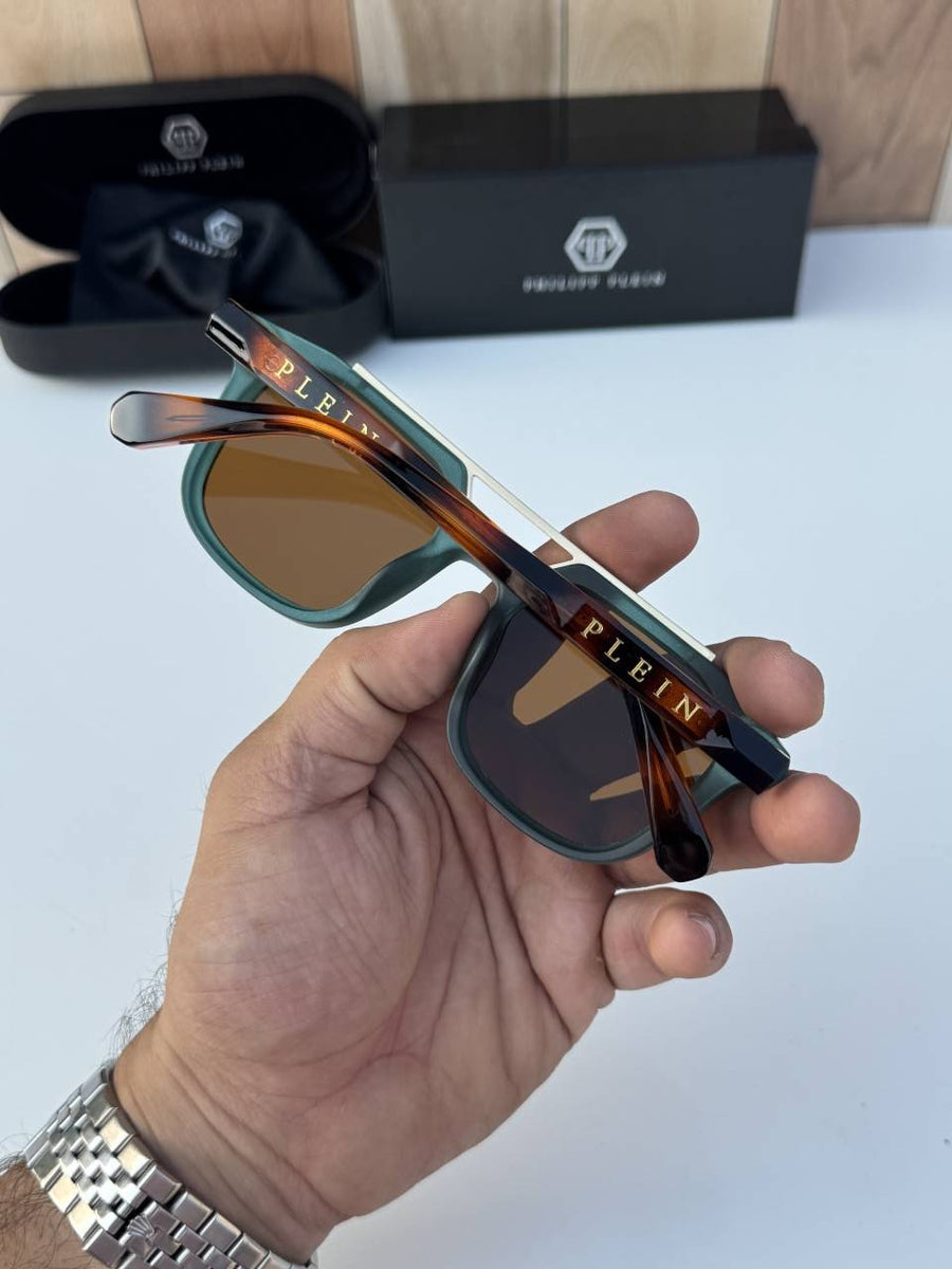 Philip plein 1172 green brown tiger