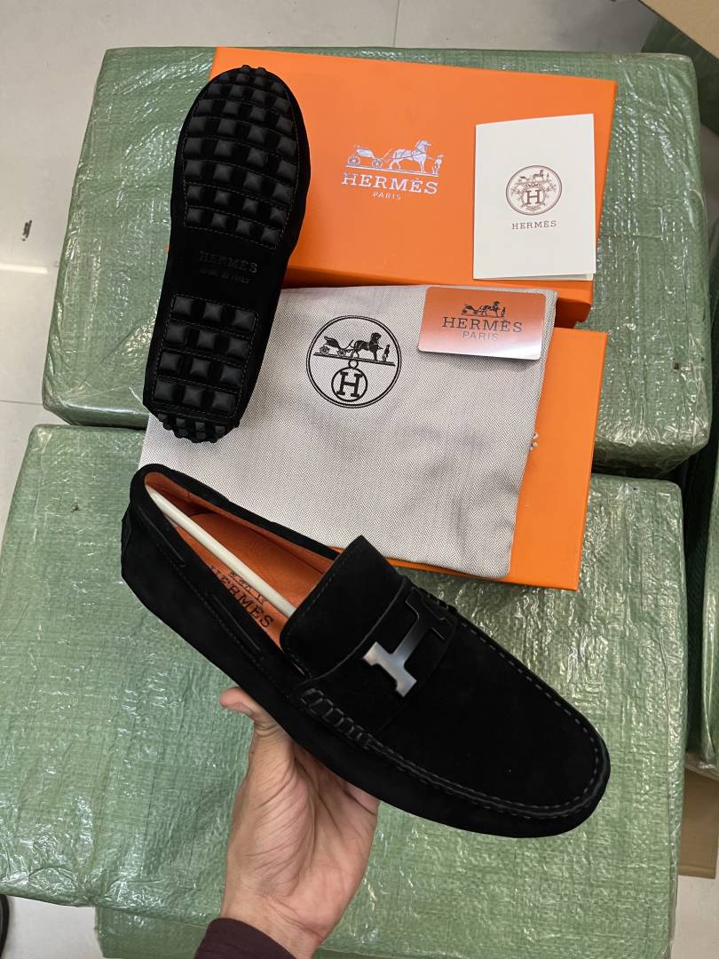 Hermes All Suede Premium Loafers Surplus Quality With All Accessories HX011