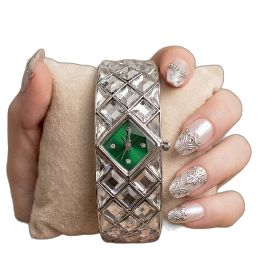 Swarovski Curiosa Bangle Silver To Green