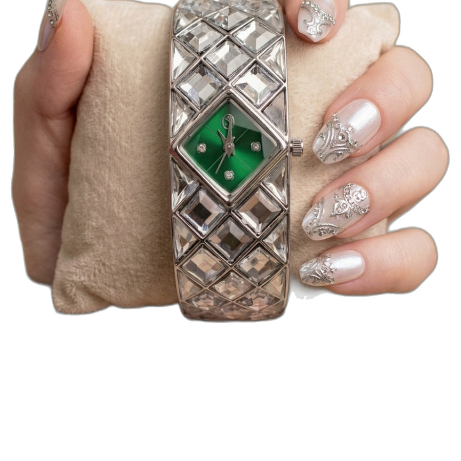 Swarovski Curiosa Bangle Silver To Green