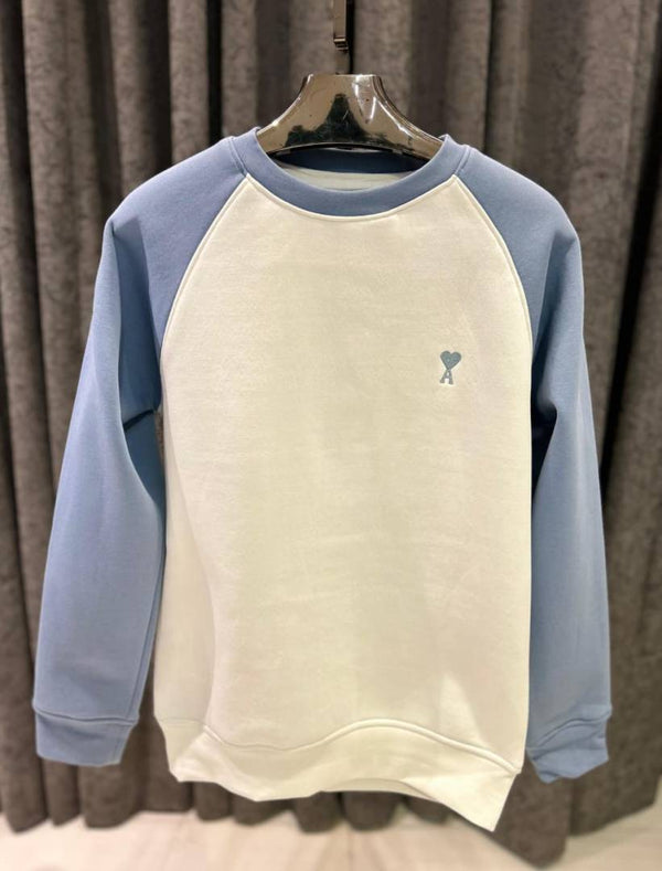 Ami IMPORTED STORE ARTICLE SWEATSHIRT WHITE BLUE