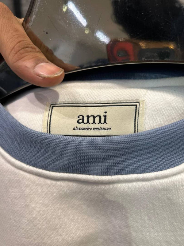 Ami IMPORTED STORE ARTICLE SWEATSHIRT WHITE BLUE