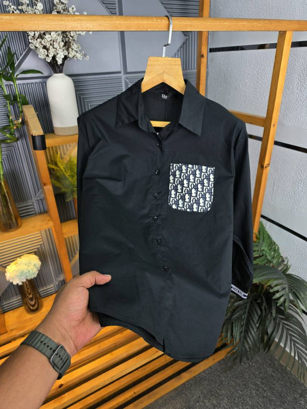 Dio MonogramLogo Shirt Black S112-BK