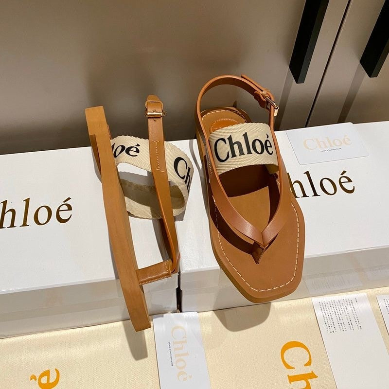 Chloe Woody Thong Sandal With Original Box & Dust Cover