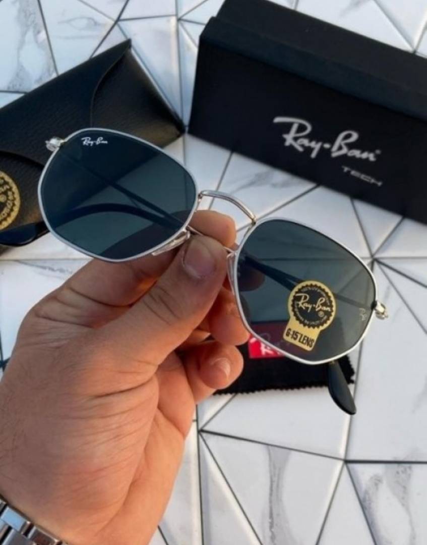 Rey ban 3548 hexagonal silver black