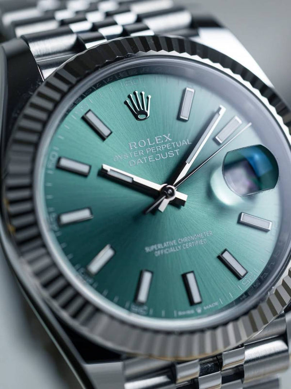 Rolex Oyster Perpetual Date Just Silver Green