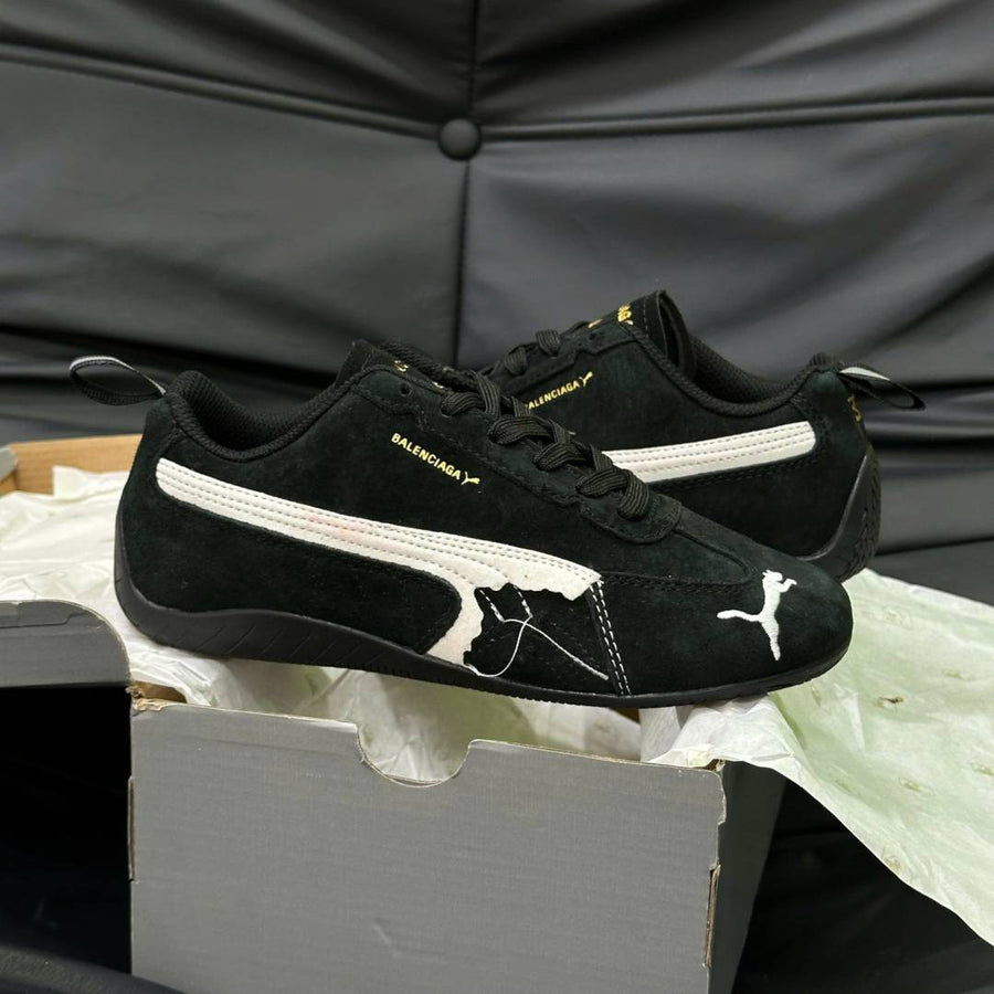 Puma Balenciag_aa Speedcat Suede Distressed Black White 522