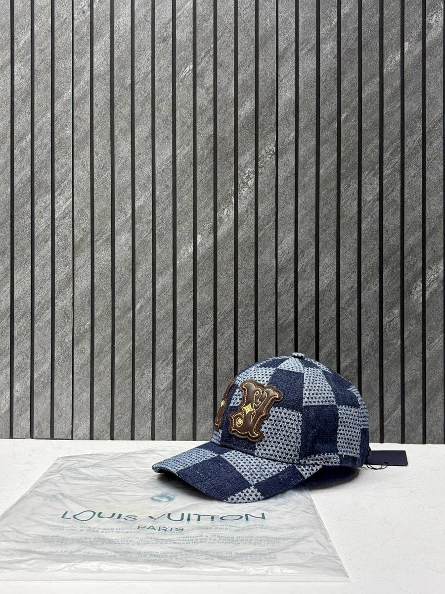 Louis Vuitton_Washed_3D_Blue_Premium_Unisex_Hat_With_Original_Zip_Bag