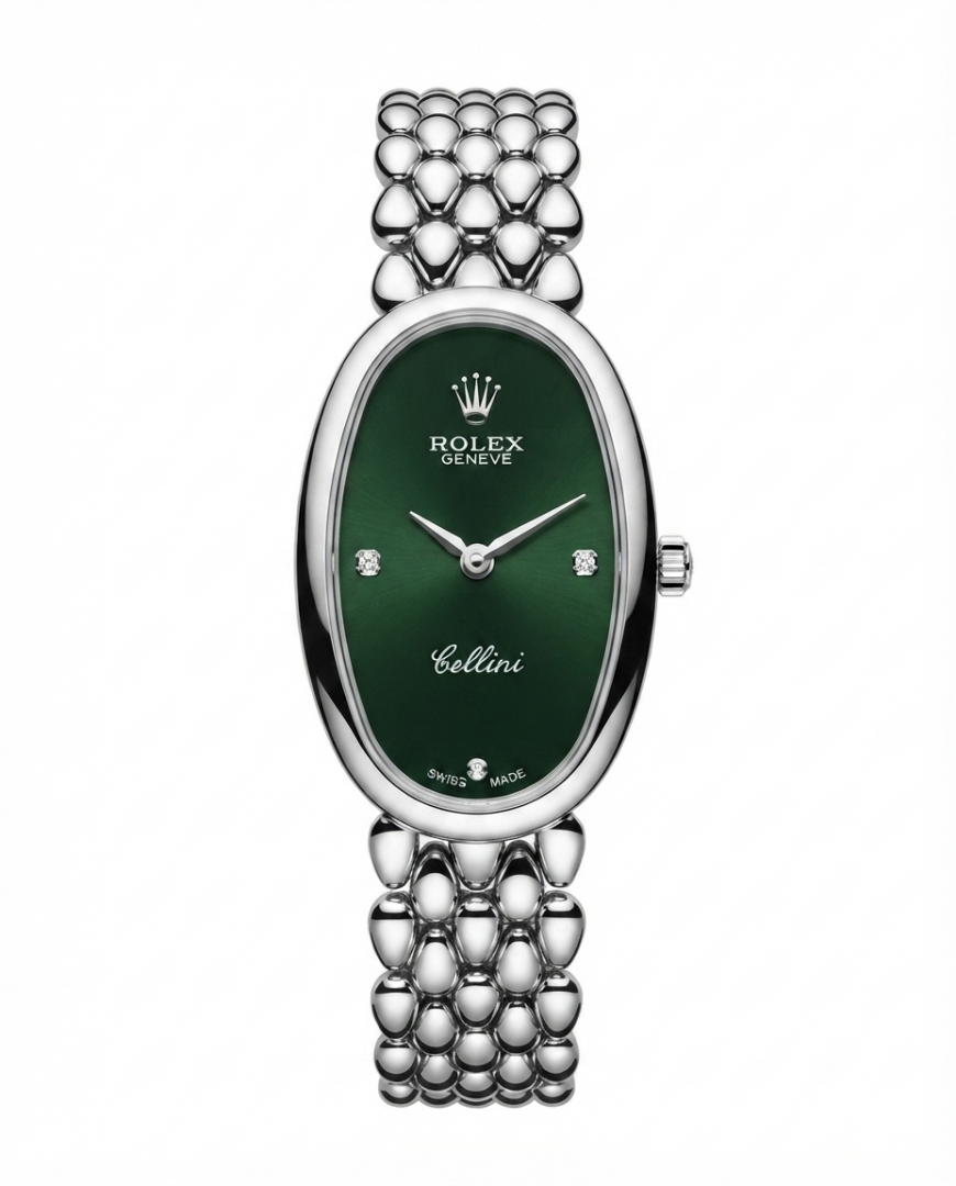 Rolex Cellini Silver Green Dial
