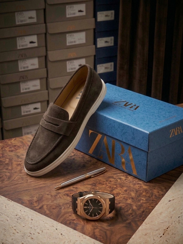 ZARRA BROWN SUEDE LOAFER 600