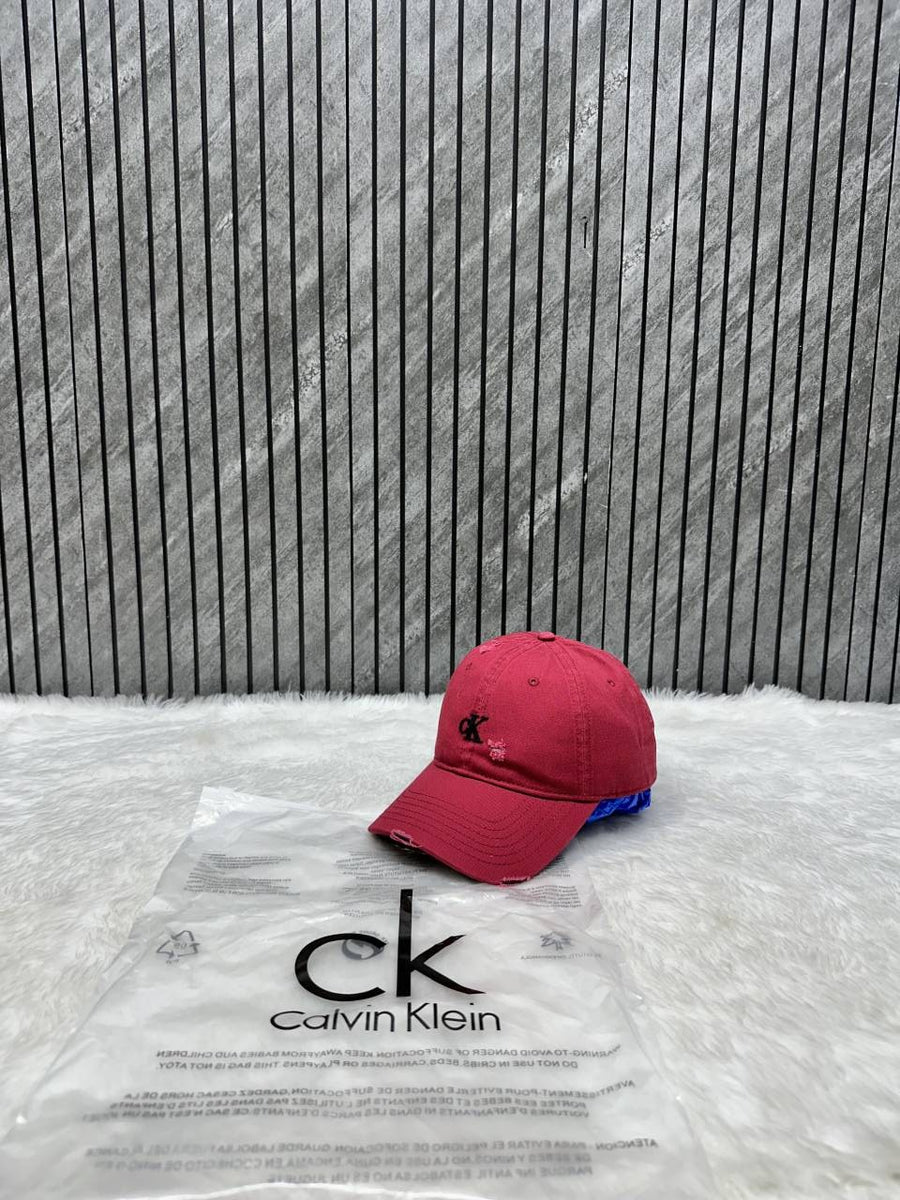 Calvin Kline_Red_Small_Highend_Quality_Front_Logo_Premium_Unisex_Cap_With_Original_Polly_Bag