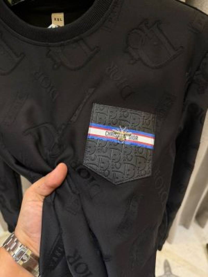 Christian Dio_Pocket Full Monogram Sweatshirt Black